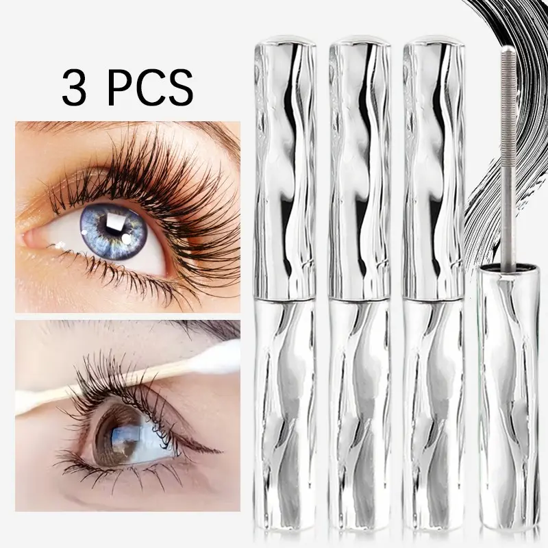 Three-Pack Voluminous Makeup Mascara Lash Balm, Ultra Long Curl & Hold, Smudgeproof Waterproof, All-Day Durability, Volumizing & Lengthening