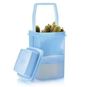 Pick-A-Deli Container with lift-up strainer to store and serve pickles, peppers and more