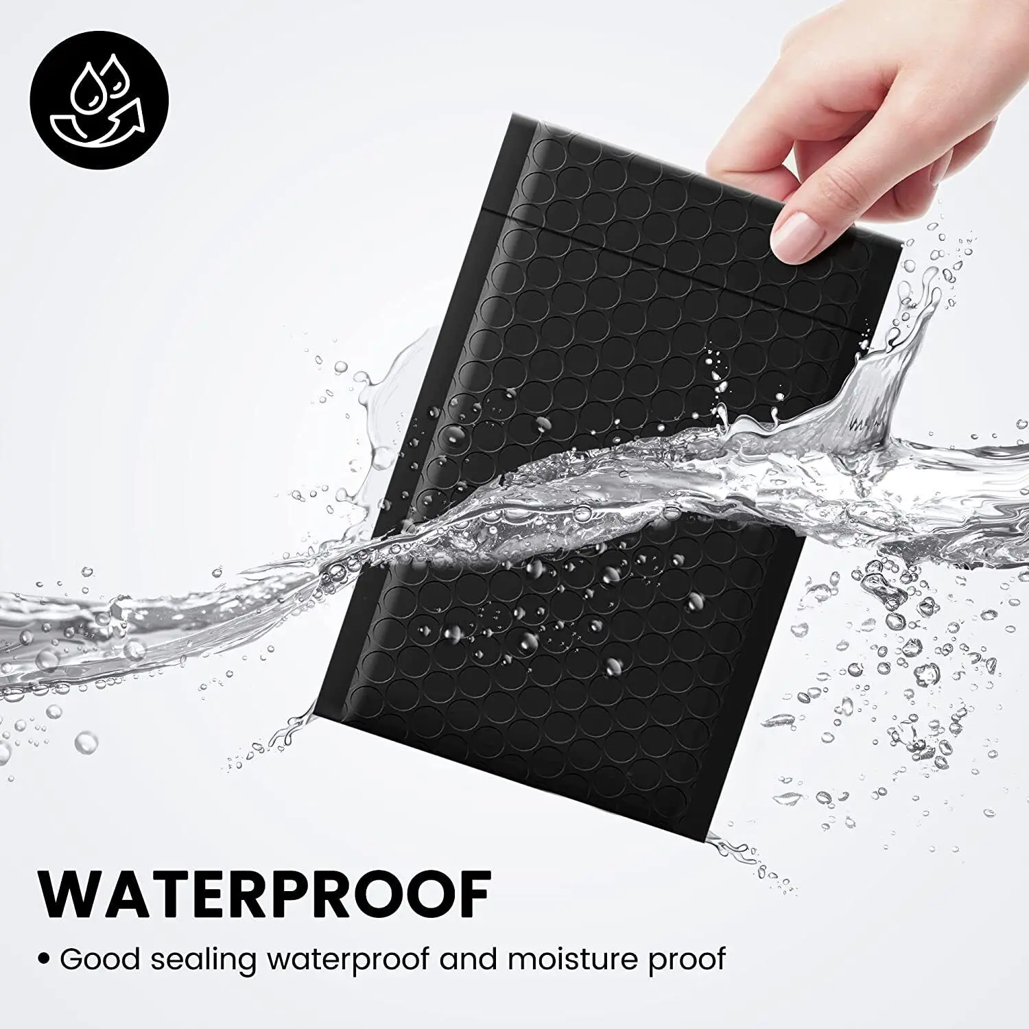 #000 4x8 (4x7) Premium Poly Bubble Mailer Padded Envelope Shipping Bag Black