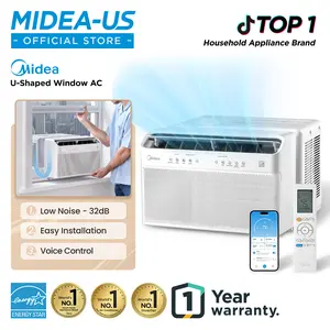 Midea 6K/8K/10K/12K BTU U Shaped Smart Inverter New Window Air Conditioner,  2026 version AC, Cools up to 450 Sq. Ft.,Ultra Quiet with Open Window Flexibility, Works with Alexa/Google Assistant, 35% Energy Savings, Remote Control, New Arrivals