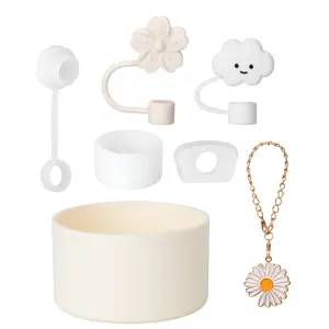 7-Piece Stanley Cup Accessories Set Compatible with 30oz 40oz Tumbler with Handle Silicone Straw Cover Boot Spill Proof Stopper Handle Charm for Drinkware Bottles Mugs