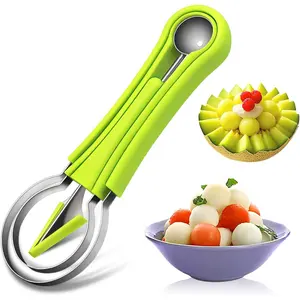 1 Pcs Melon Ball Spoon Set, 3 in 1 Fruit Cutter Shape, Watermelon Spoon, Fruit Spoon and Ball Spoon, Fruit Carving Tools