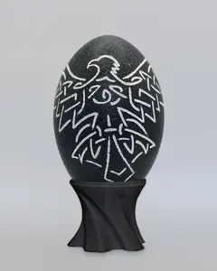 "Eternal Wing" - Celtic Eagle Hand Carved Emu Egg