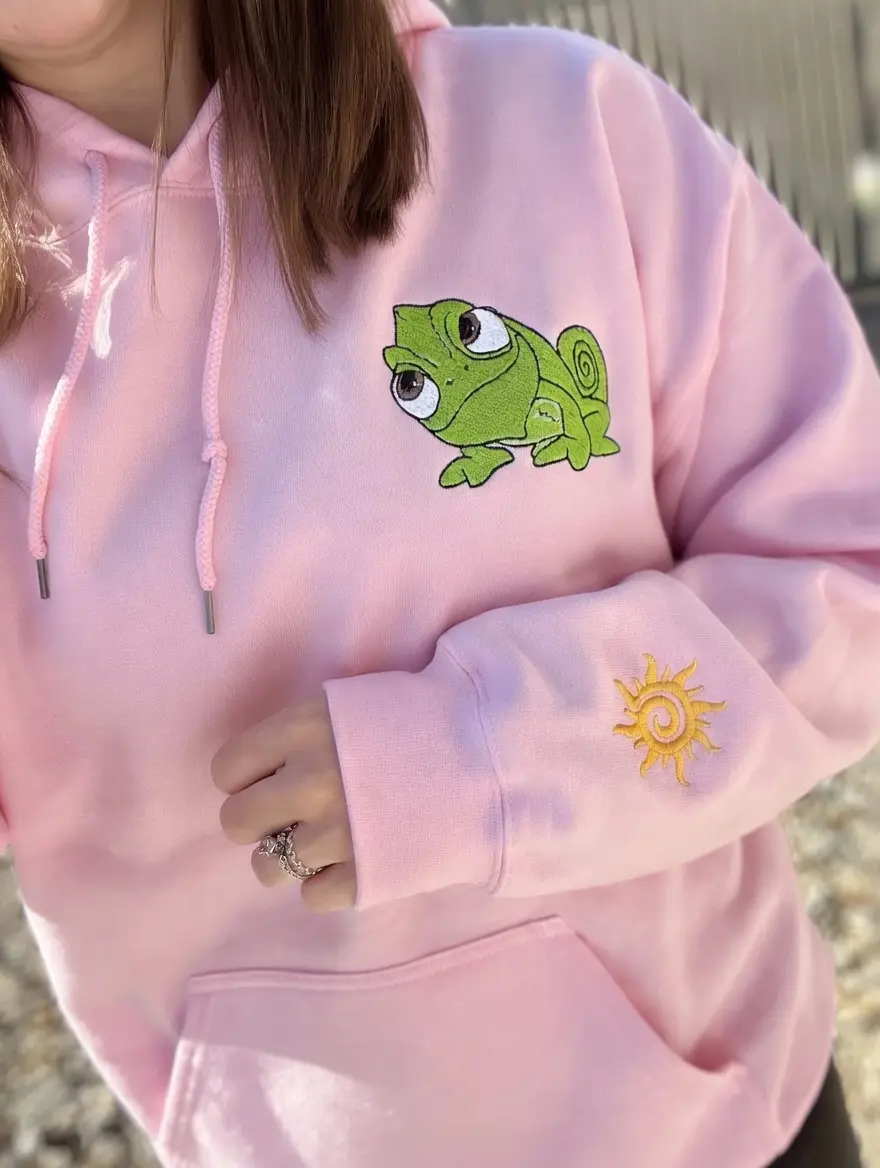 Embroidered R@punz3l Go live with your dreams Sweatshirt, Princess Shirt, At Last I See the Light, Girls Trip Shirts, Princess Crewneck