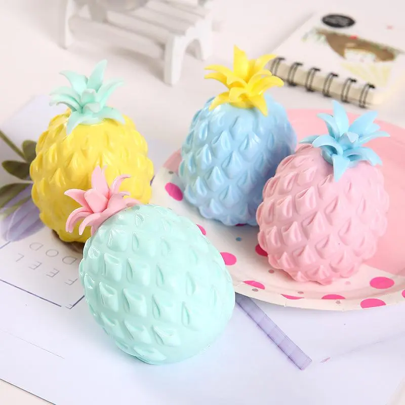 Creative pineapple stress relief ball, squeeze toy, soft pineapple stress ball, funny stress relief toy