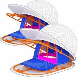 Orange Hat Washer Cage Rack Frame - Laundry Tool for Washing Machine, Dishwasher, Baseball Cap Cleaner & Shaper for Adults, Kids with Gift White Zipper Mesh Bag, pp