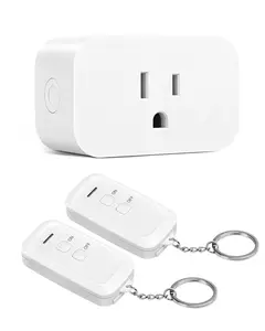 Remote Control Outlet, Indoor Remote Outlet with 2 Remotes, 100FT Range, 15A/1875W, Remote Outlet Switch for Lights/Fans, Floor Lamp, Bedside Lamp