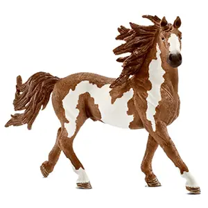 212 MAIN Schleich 13794 PTO Stallion Figurine - Brown & White, Nature-Inspired, Hand-Crafted, Hand-Painted Vinyl & Plastic Small Animal Toy for Pet Supplies