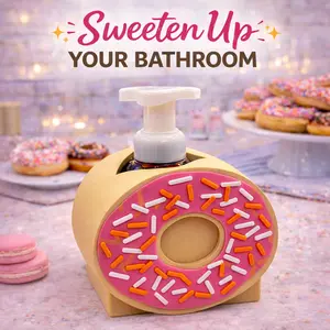 Donut Soap Dispenser Holder  3D Printed Bathroom Decor | Cute Sink Organizer | Fun Kitchen & Bath Accessory | Gift Idea