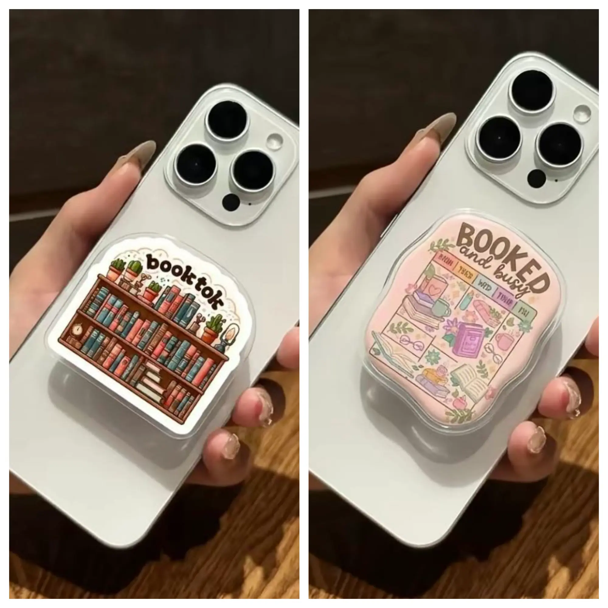 BookTok Bookshelf MagSafe Phone Grip – Book Lover Magnetic Pop Socket & Kickstand – Reader Gift