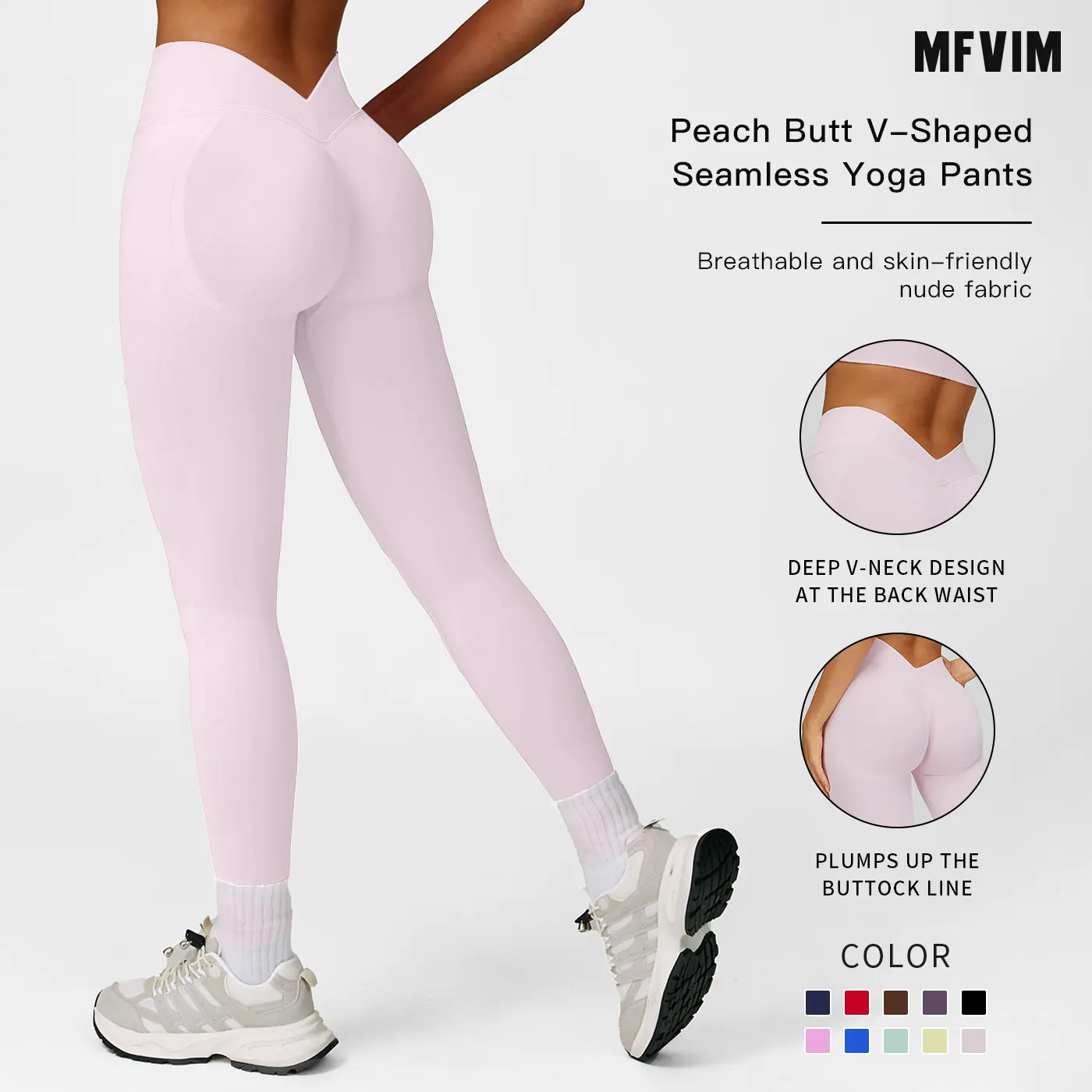 MFVIM Women’s High-Waist Athleisure Fitness Leggings - Solid Color, High Elasticity, Breathable Leggings, Seamless Skinny Fitness Tights for Gym & Yoga, Women’s Activewear Gym Clothes,summerwins,travel essentials,camping essentials
