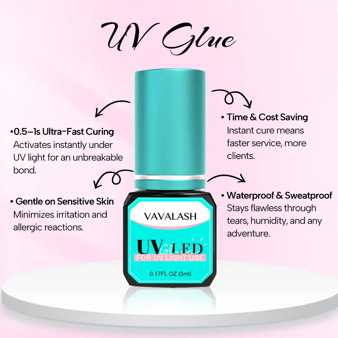 lash supplies Clear lash Glue For UV/LED Light 5ml 0.5-1s