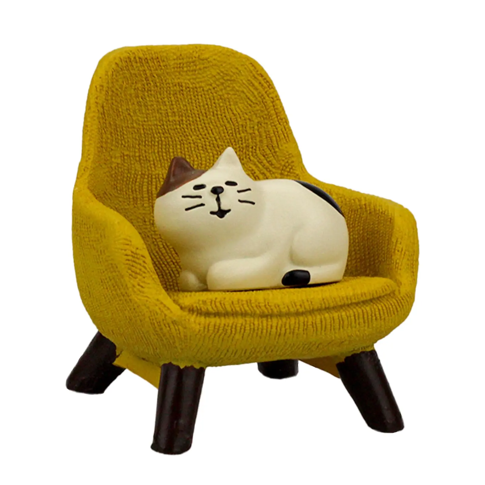 Resin Japanese-Style Cat TV Figurine, Cute & Trendy Home Decoration, Miniature Cat Craft Ornament, Perfect Desk/TV Cabinet Decor for Cat Lovers