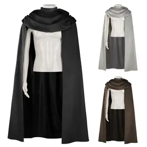 Medieval Knight Cloak Pullover  Anime Rangers swordsman Hooded Cape  Halloween Party Cosplay Long Suede assassin Cloak