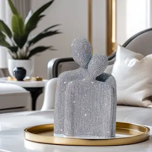 Shimmering Couple Embrace Statue, Artistic Resin Romantic Sweet Couple Sculpture, Decorative Sculptures, Ideal Valentine's Day Gift, Home Decor, Heartwarming Decoration, Indoor Family Decoration