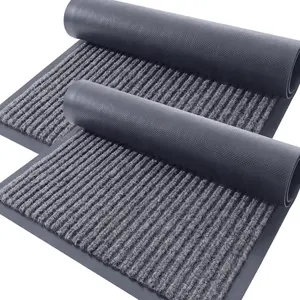 Front Door Mat Indoor Outdoor Entrance,  Waterproof Heavy Duty Doormat, Fade Resistant, Low Profile, Easy Clean Patio Porch Welcome Floor Mats for Entry, Grey, Durable Decorative Mat