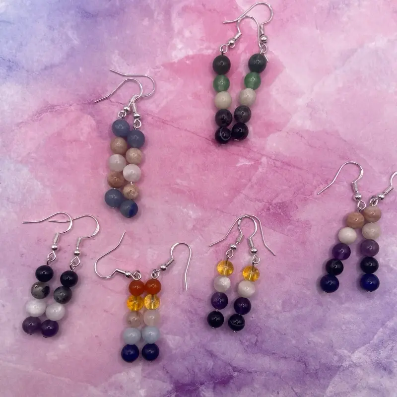 Pride Crystal Beaded Earrings - Colorful Bead Designs for Pride