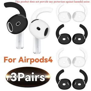 1-3pairs Silicone Ear Hook for Apple Airpods 4 Soft Wireless Headphone Earbuds Eartips Anti-drop Hooks for Apple Airpods4 Tips Earpads