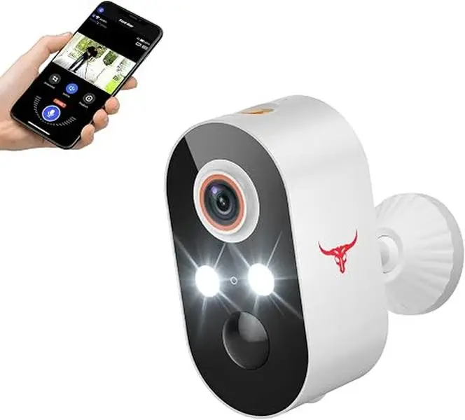 Security Cameras Wireless Outdoor, 1080P Battery Powered Camera 120° View, Color Night Vision, Cloud Storage (Sold Separately), Wireless Home Surveillance Camera for Visitors, Vehicles
