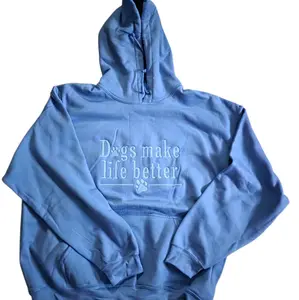 Dogs Make Life Better NO PERSONALIZATION Hoodie colors, Black, sport grey, Orchid, Violet,Olive,Red,Navy,Purple,Chocolate,Pistachio,Saphire, Light Pink