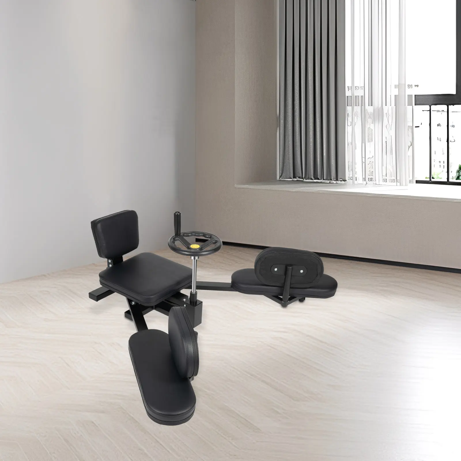 Leg Stretcher Machine for Home Gym with Handwheel, 180 Degree Stretch up to 220lbs Capacity for Dance Yoga Flexibility Training