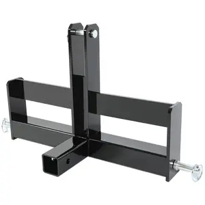 Heavy Duty 3 Point Trailer Hitch with 2" Receiver – Category 1 Tractor Quick Hitch Attachment with Suitcase Weight Brackets, Compatible with Most Implements, Black