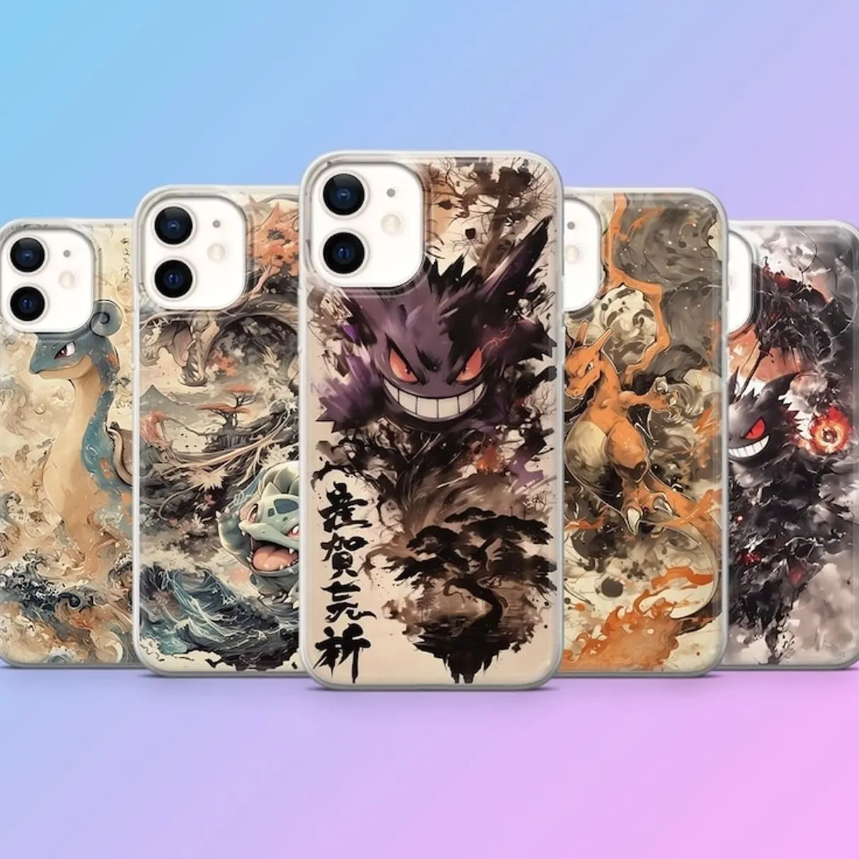 Anime Ghost Style Phone Case Cover fit for iPhone 17, 16, 15, 14, 13, 12, 11, X & Galaxy.