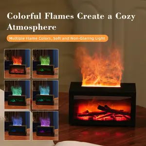 USB-powered electric flame fireplace humidifier, simulated fireplace flame humidifier, colorful LED fireplace, aromatherapy diffuser. Home decoration, Essential Diffuser, Aromatherapy For Home, Humidifier Diffusers