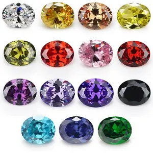 5A Oval Cut Loose Cubic Zirconia Stones Mix 15 Colors CZ Stone Synthetic Gemstone for Jewelry Making