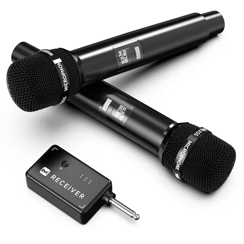 Unisex Wireless Musical Instrument & Podcast Microphone with Audio Capture, 1-to-1 Chip Connection, 40H Rechargeable Battery, 200FT Range, Plug-and-Play, Ergonomic Design, Less Latency, Hands-Free Speech Recording for Podcast Setup, Singing