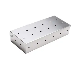 Stainless Steel Smoker Box, Meat Smokers Box, Barbecue Grilling Accessories, Outdoor Bbq, Add Smokey BBQ Flavor on Gas Grill or Charcoal Grills with This Stainless Steel Wood Chip Smoker Box