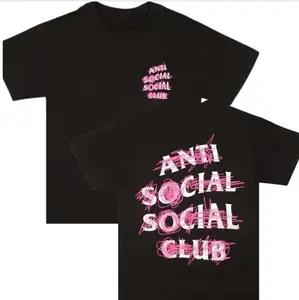 Streetwear Graphic T-Shirt for Men & Women – Anti Social Print / Vintage Gothic Letter Tee – 100% Cotton Oversized Shirt,summervibes