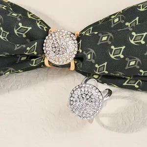 Hemisfera silk shawl, alloy buttons, rings, accessories for women, new collection.