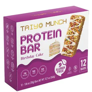 Taiyo Munch 12-Pack Birthday Cake Protein Bars – Allergen Free