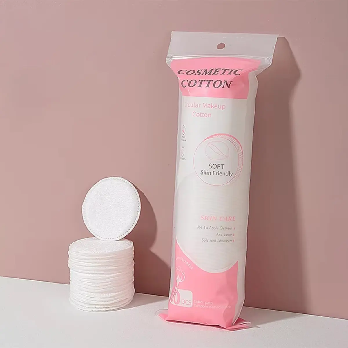 Premium Cotton Rounds 80/400 Counts, Soft Absorbent Hypoallergenic Cosmetic Pads for Soft Makeup Remover, Makeup Remover Cloths, Face Wash Cloths, Skincare, Facial Cleansing, Super Soft