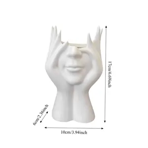 Creative Face & Hand Cosmetic Holder, Stylish Plastic Desk Organizer for Makeup Brushes, Pens and Small Accessories