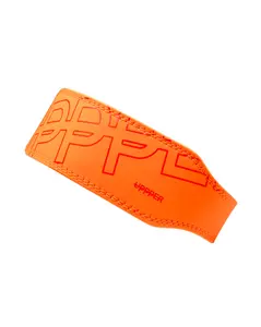 UPPPER Lifting Belt Neon Orange - Microfiber Leather, Double-Prong Buckle, 4" to 2.5" Tapered, Weightlifting Support