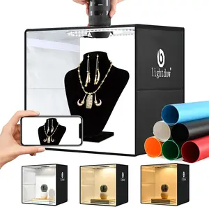 Lightdow Photo Studio Light Box Kit Shooting Tent Kit with 120pcs LEDs & 6 Backdrops for Professional Product Photography Portable, Dimmable, Versatile