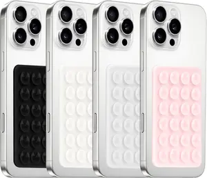 (New Deal) 4Pack Double Sided Silicone  cup Phone Case Mount - Adhesive Stand, Universal adhesive phone back holder, Hands-Free Accessory Holder for Selfies, Videos (Mixed color) Octopus Vehicle Accessories, Multipurpose phone holder Cellphone