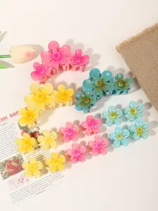 15pcs flower hair clip suit contains big small size, jelly color daily sweet fairy accessories-fashionable and exquisite women's hair clip, grip firm non-slip leisure out of photography photo hair accessories
