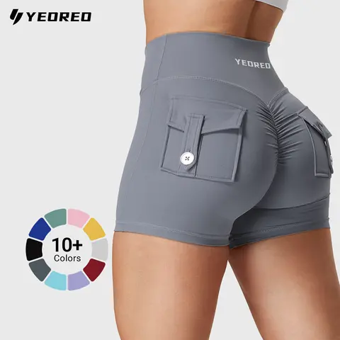 YEOREO Women's Criss Cross High Waisted Biker Shorts for Women - 75% Nylon 25% Spandex Flex, Scrunch Butt Active Shapewear, Elastic Body Shaper, Button Pockets, Second Skin Feel, Hand Wash Only, Abdominal Glute Biking Gym Athleisure,outdoorfun