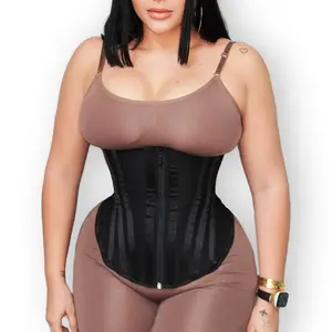 Hourglass Waist Trainer for Women Black High Compression Shaper Shapes Abdomen Waist & Back Sleek Design for Daily Wear or Workouts