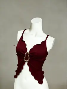 Sexy Butterfly Shape Graphic Metal Buckle Adjustable Strapless Top, Stylish and Comfortable Women's Clothing, Perfect for Parties and Daily Wear