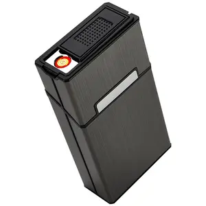 Aluminum Alloy Lighter & Portable Storage Case with Magnetic Closure for 100s Windproof Unisex Design Holds Up to 20