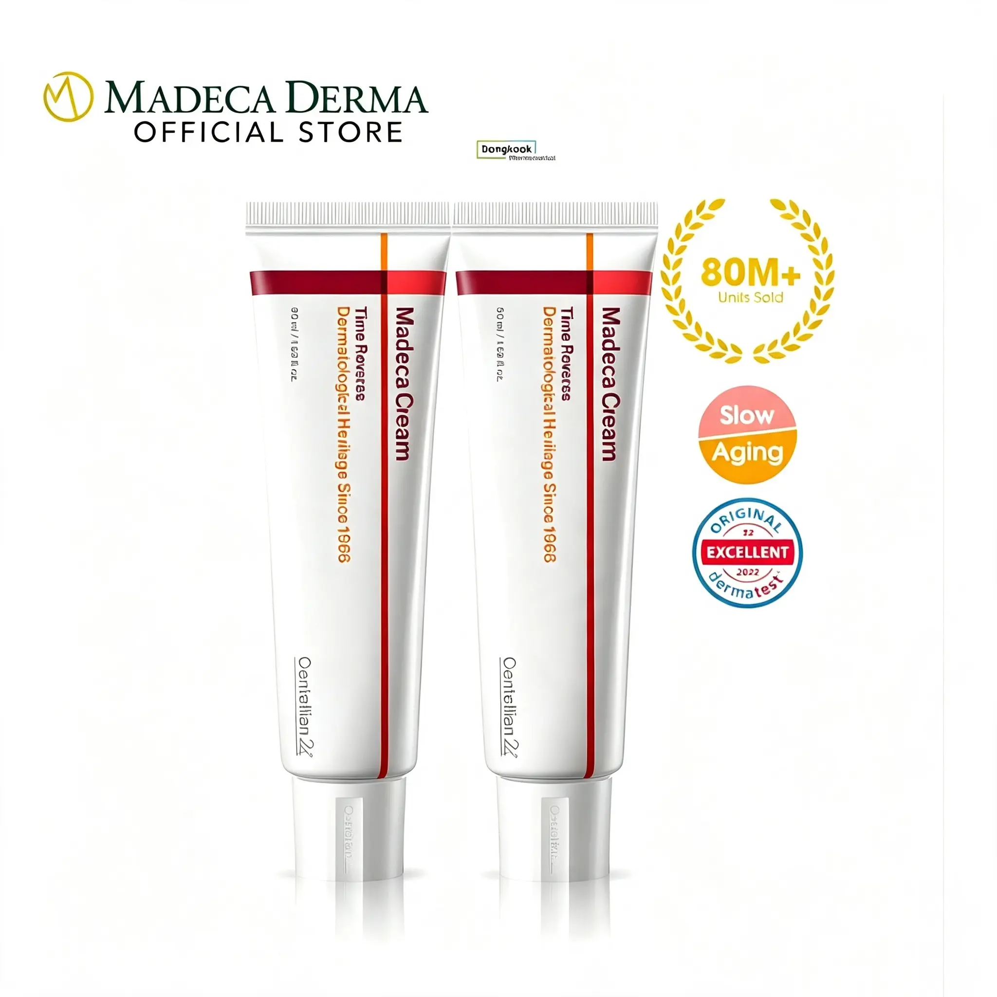 2xCentellian 24 Madeca Time Reverse Cream - 50ml Daily Gentle Hydrating Lightweight Skincare Moisturizer for Skin Repair, Smoothness and Radiance