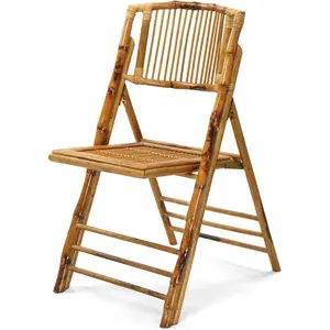 VINGLI Bamboo Folding Chair, Foldable Dining Wood Chairs Comfortable Seat for Outdoor & Indoor, Patio, Porch, Wedding, Party, Event, 1 Pack