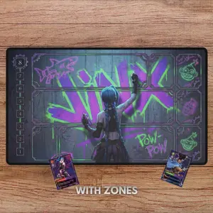 LOL Arcane Jinx Riftbounds TCG CCG Playmat Gaming Desk Mat Mousepad Trading Card Game Mat
