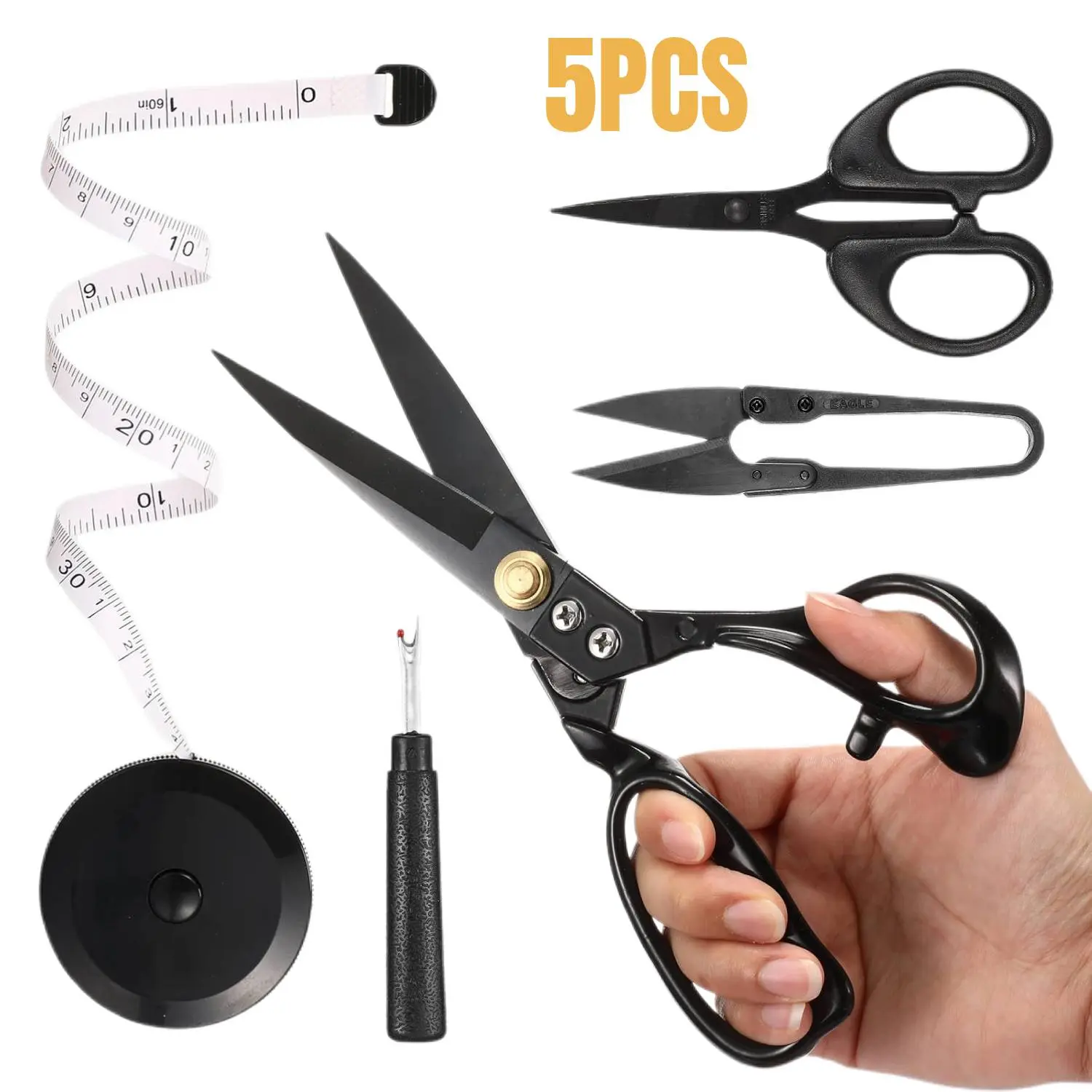 Fabric Scissors Tailor Sewing Shears Set - 9 Inch Heady Duty Scissors for Fabric Cutting Professional Ultra Sharp Cloth Tailor Scissors Multipurpose Utility Dressmaker Leather Titanium Scissors
