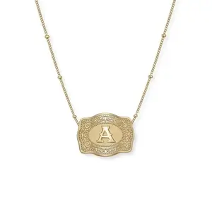 Golden English Letter Pendant Necklace | Western-Style Jewelry Gift for Men and Women | Handmade with Extender Chain | Perfect Gift | Waterproof & Corrosion-Resistant Material