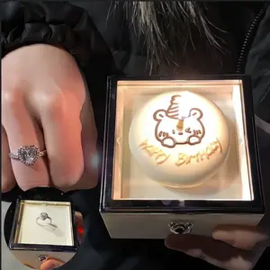 【Birthday Gift】Cake Surprise Box,Wishing Box,Ideal as birthday gifts for girlfriends, best friends, daughter and mom.(Including Wishing Box, Automatic Flip Gift Box, Love Necklace, Love Ring,Gift Bag